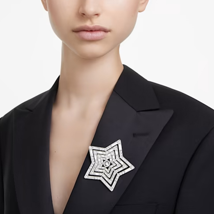 Details for Broche Unisex Grande Swarovski Stella Plata Estrella Diseño Pareja. 5666149