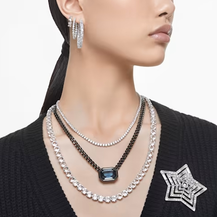 Sizing Broche Unisex Grande Swarovski Stella Plata Estrella Diseño Pareja. 5666149