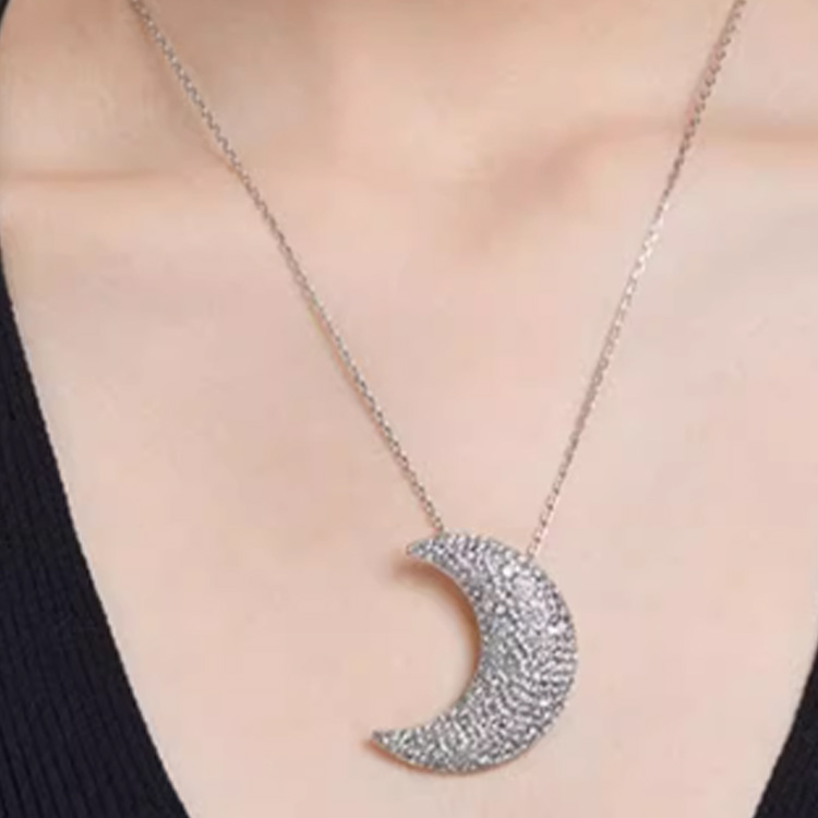 Purchase 施华洛世奇Sublima LUNA镀金新月项链 银色情侣款 5674895