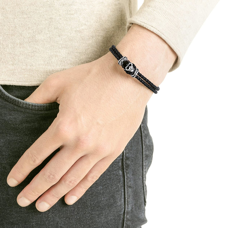 Lookbook 施華洛世奇 Taddeo 骷髏編織手鍊 黑色 配件 5427135+5448905