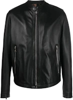 Tagliatore Black Sheepskin Leather Jacket High Neck CHI23STANLEYNERO Tagliatore Black Sheepskin Leather Jacket High Neck CHI23STANLEYNERO