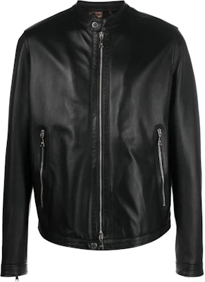 Tagliatore Jaket Kulit Domba Hitam Leher Tinggi CHI23STANLEYNERO Buy Tagliatore Jaket Kulit Domba Hitam Leher Tinggi CHI23STANLEYNERO