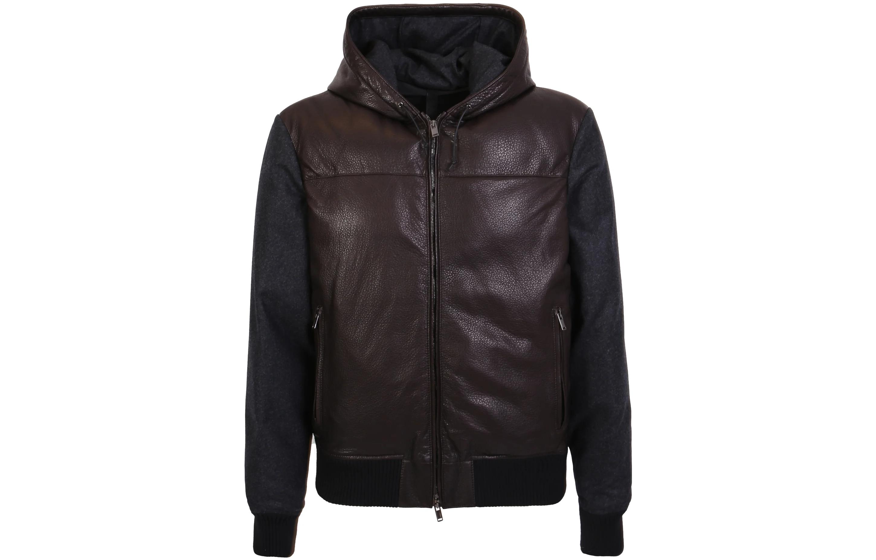 Tagliatore Colorblock Zip Hoodie Jacket in Light Brown. CLIVECHI2206MORO