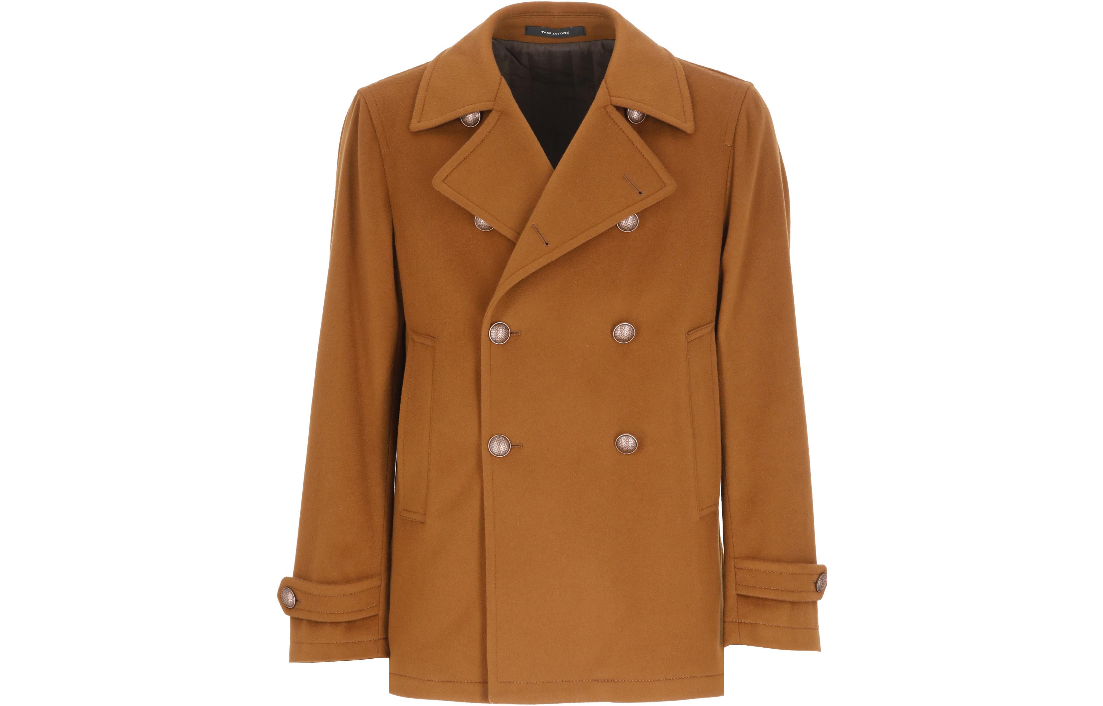 Tagliatore FW22 Brown Solid Double-Breasted Jacket MONACOF350001MET147EK803