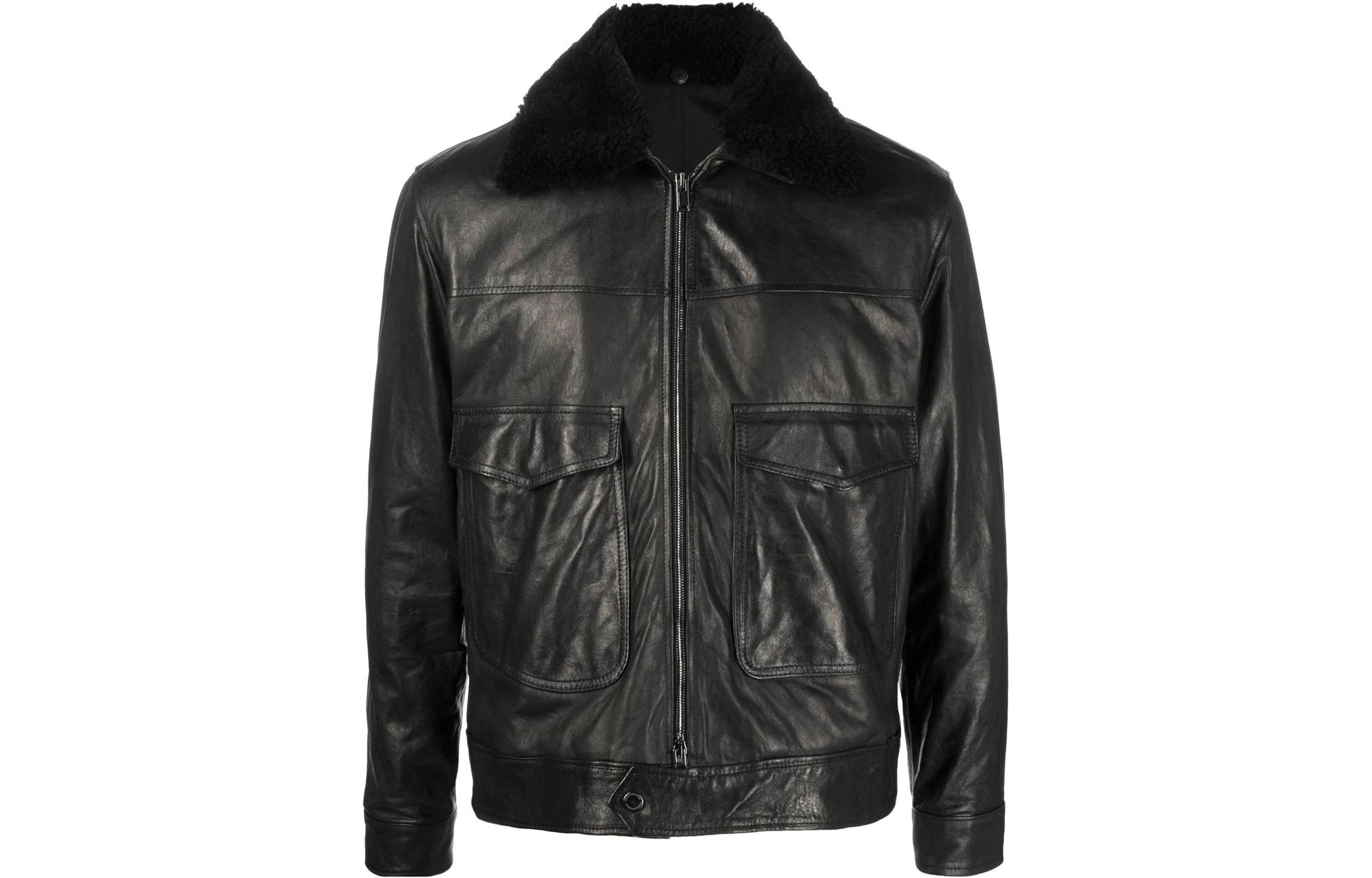 Tagliatore FW22 Solid Zip-Up Collar Long-Sleeve Jacket BLACK VIPERCHI2204NERO