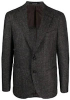 Tagliatore FW23 Gray Solid Notch Lapel Single-Breasted Jacket 4400211SVS22KN1274 Tagliatore FW23 Gray Solid Notch Lapel Single-Breasted Jacket 4400211SVS22KN1274