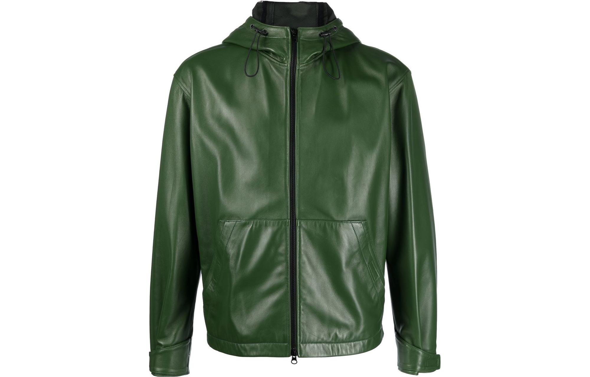Tagliatore FW23 Solid Color Hooded Zip-Up Jacket Green KYAVCHE2302VERDE