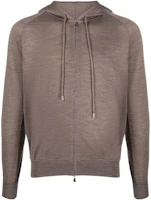Tagliatore Light Brown Mélange Hooded Zip Casual Sweatshirt HORSTGSI2303 Tagliatore Light Brown Mélange Hooded Zip Casual Sweatshirt HORSTGSI2303