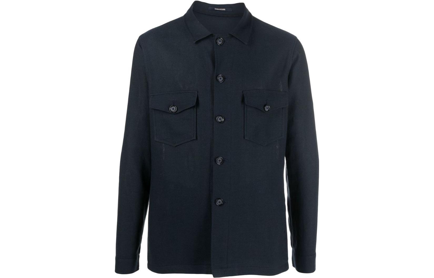 Tagliatore Single-Breasted Casual Jacket Navy Blue BUCK770101