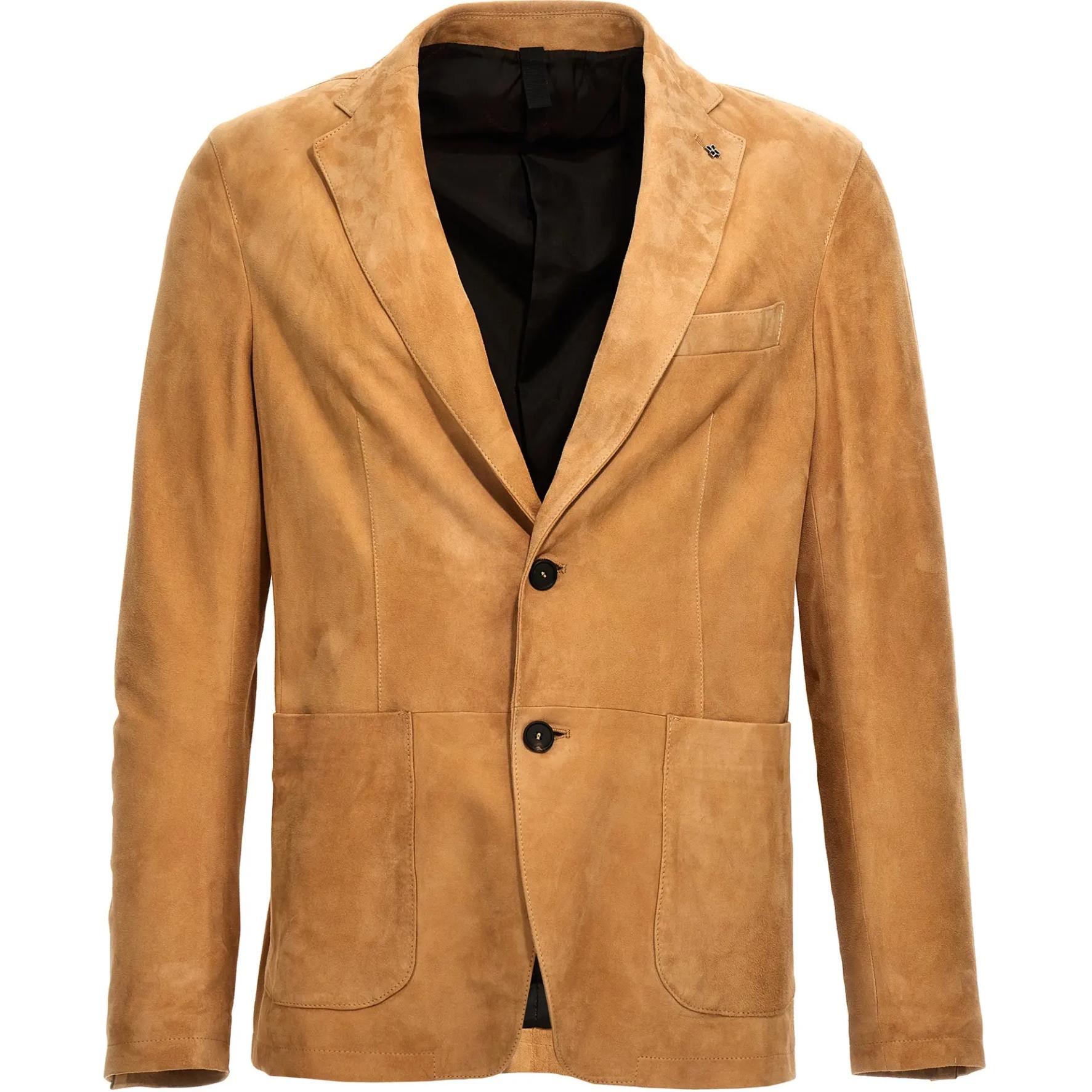 Tagliatore Single-Breasted Tan Blazer Jacket Long Sleeve. CARSONCHE2401SABBIA