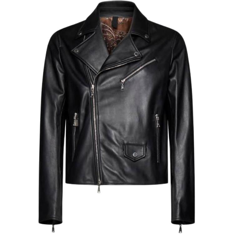 Tagliatore Solid Color Zip-Up Long Sleeve Jacket - Black FRANKLINCHI2302NERO