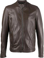 Tagliatore SS22 Brown Leather Zip Biker Jacket STANLEYCHE2202TESTADIM Tagliatore SS22 Brown Leather Zip Biker Jacket STANLEYCHE2202TESTADIM