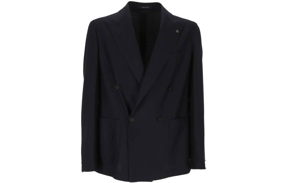 Tagliatore SS23 Solid Black Double-Breasted Long Sleeve Jacket WESTON2DK150100UB1042