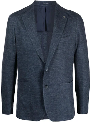 Tagliatore SS23 Chaqueta Azul Solida Cuello Cubano Esmaltado Botón Simple 5700031SMJ22K-B1325 Buy Tagliatore SS23 Chaqueta Azul Solida Cuello Cubano Esmaltado Botón Simple 5700031SMJ22K-B1325