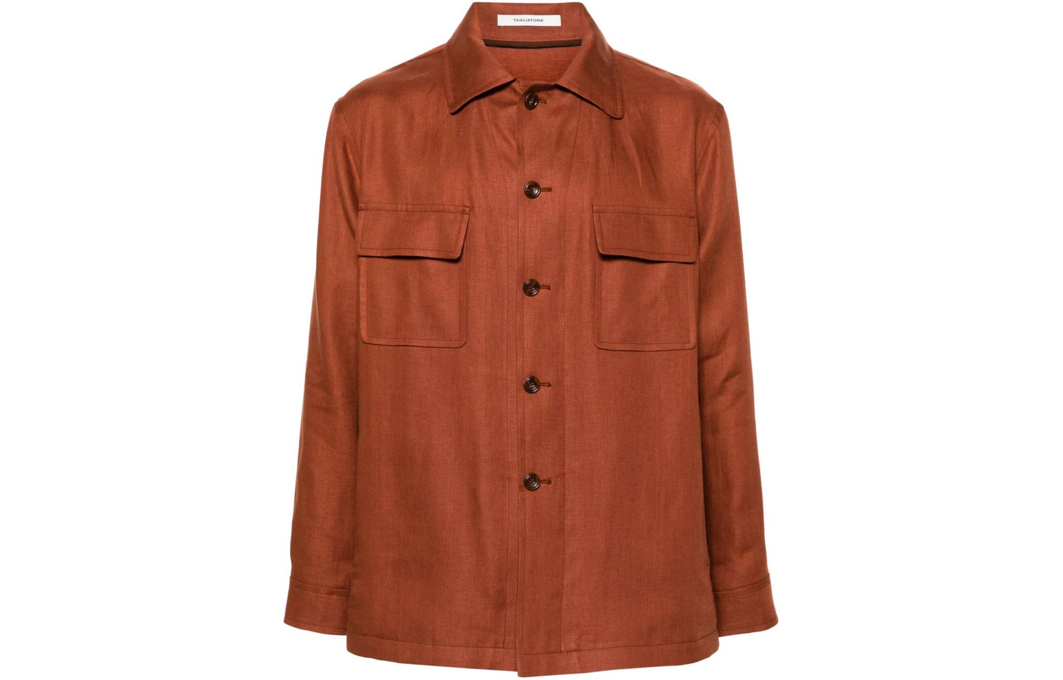 Tagliatore SS24 Single-Breasted Oversized Orange Blazer with Pocket. DAMIAN340021E0843