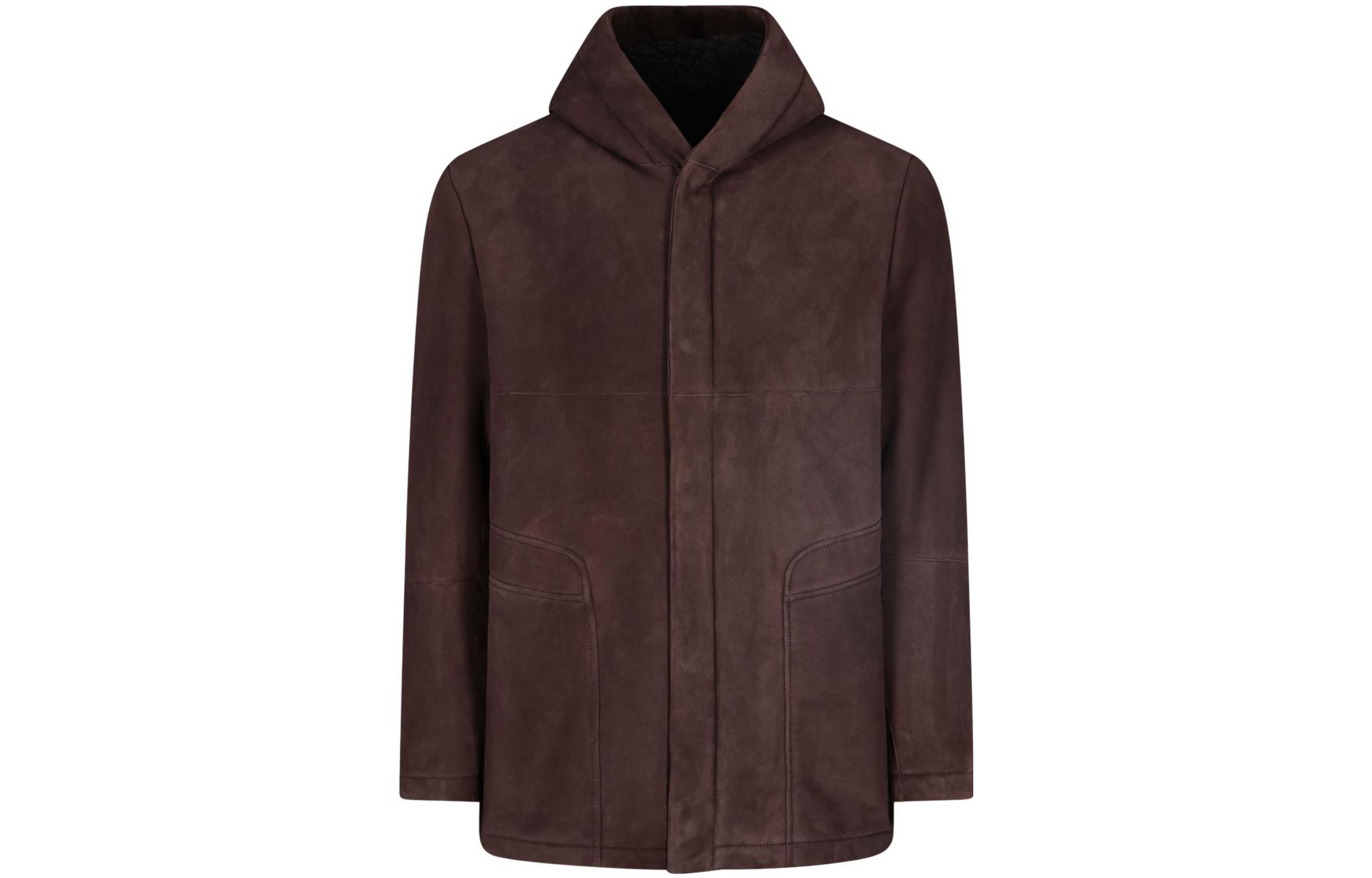 Tagliatore Washed Casual Oversized Hoodie Jacket in Brown. CARTERMDI21SR1348