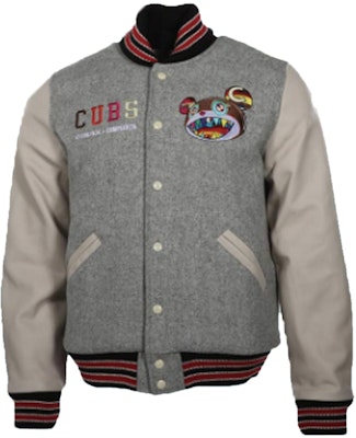 Takashi Murakami ComplexCon x Cubs Letterman Jacket Grey Buy Takashi Murakami ComplexCon x Cubs Letterman Jacket Grey