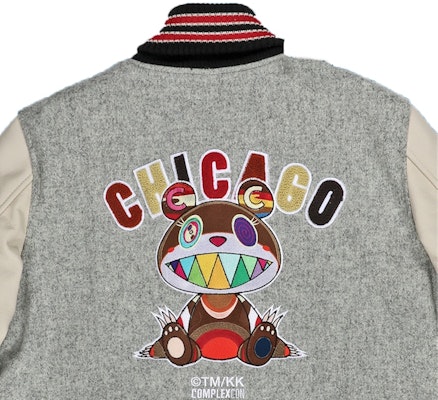 Takashi Murakami ComplexCon x Cubs Letterman Jacket Grey Order Takashi Murakami ComplexCon x Cubs Letterman Jacket Grey