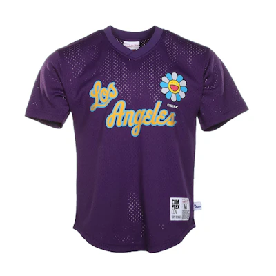 Takashi Murakami ComplexCon x LA Lakers M&N Short Sleeve Basketball Practice Jersey Purple