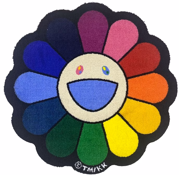 takashi-murakami-flower-floor-mat-rug-rainbow-ecru-beige