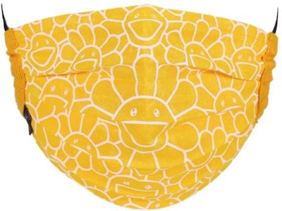 Masker Wajah Pola Bunga Takashi Murakami Kuning Cerah/Putih Buy Masker Wajah Pola Bunga Takashi Murakami Kuning Cerah/Putih