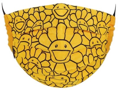 Masker Wajah Motif Bunga Takashi Murakami Kuning Cerah/Hitam Buy Masker Wajah Motif Bunga Takashi Murakami Kuning Cerah/Hitam