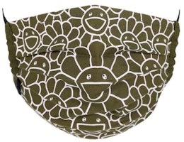 Takashi Murakami Flower Pattern Face Mask Moss Green/White Takashi Murakami Flower Pattern Face Mask Moss Green/White