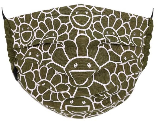 Takashi Murakami Flower Pattern Face Mask Moss Green/White Buy Takashi Murakami Flower Pattern Face Mask Moss Green/White