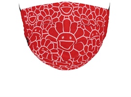 Takashi Murakami Flower Pattern Face Mask Red/White Takashi Murakami Flower Pattern Face Mask Red/White
