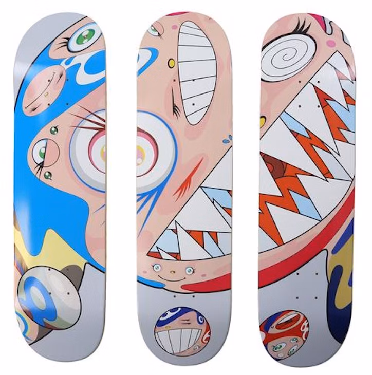 takashi-murakami-flying-dob-skateboard-deck-set-multicolor