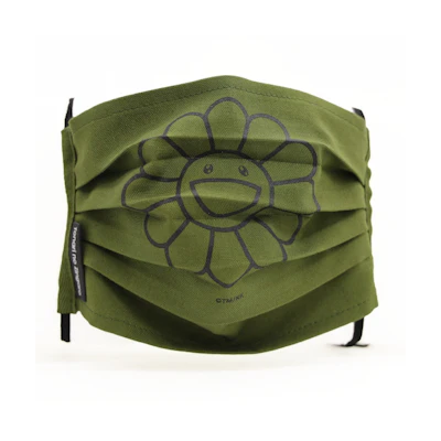 Murakami Kaikai Kiki Flower Face Mask Moss Green/Black