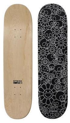 Takashi Murakami Skull & Flower Skateboard Deck Black Buy Takashi Murakami Skull & Flower Skateboard Deck Black