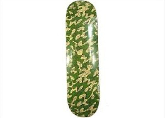 Takashi Murakami Skulls Skateboard Deck Camo Dark Green/Yellow Buy Takashi Murakami Skulls Skateboard Deck Camo Dark Green/Yellow