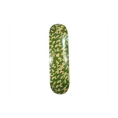 Takashi Murakami Skulls Skateboard Deck Camo Dark Green/Yellow