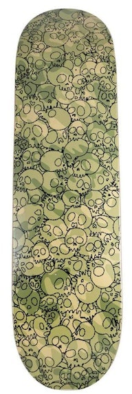takashi-murakami-skulls-skateboard-deck-camo-light-green