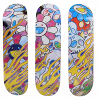 Takashi Murakami Takashi Murakami Flaming Skull Skateboard Deck Set Multicolor Takashi Murakami Takashi Murakami Flaming Skull Skateboard Deck Set Multicolor
