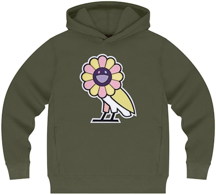 Takashi Murakami x OVO Surplus Flower Owl Hoodie Military Green Buy Takashi Murakami x OVO Surplus Flower Owl Hoodie Military Green