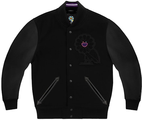 Takashi Murakami x OVO Varsity Jacket Black Buy Takashi Murakami x OVO Varsity Jacket Black