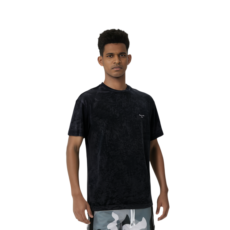 Cheap TEAM WANG Design Stay For The Night Baju-T Grafik Leher Bulat TW-SK23A005