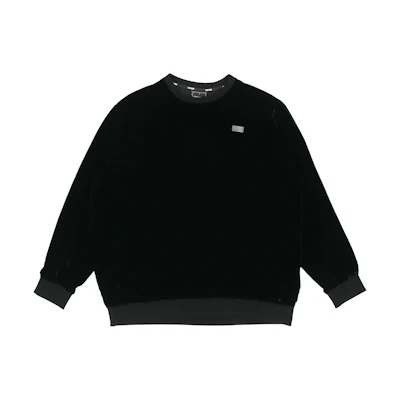 TEAM WANG Logo Velvet Hoodie Black TW-1FW20ST