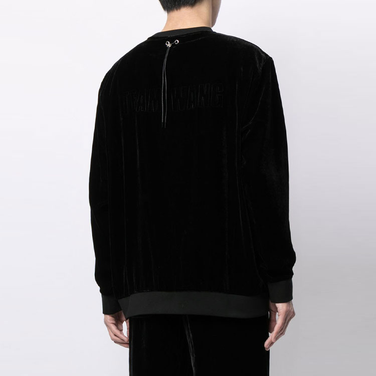 Sizing TEAM WANG 徽標絨布連帽衫 黑色 TW-1FW20ST