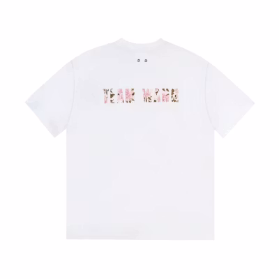 TEAM WANG White Crew Neck Graphic T-Shirt Unisex Short Sleeve Casual Tee TW-SK22A002