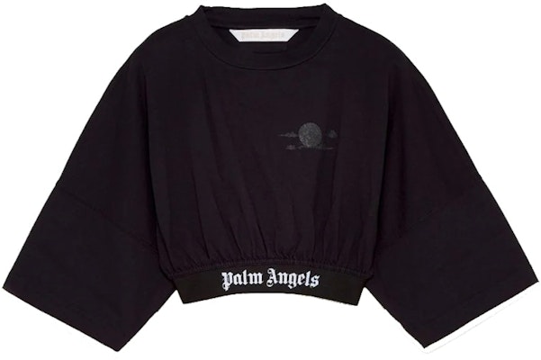 TEAM WANG x Palm Angels Cropped Womens T-shirt Black Buy TEAM WANG x Palm Angels Cropped Womens T-shirt Black