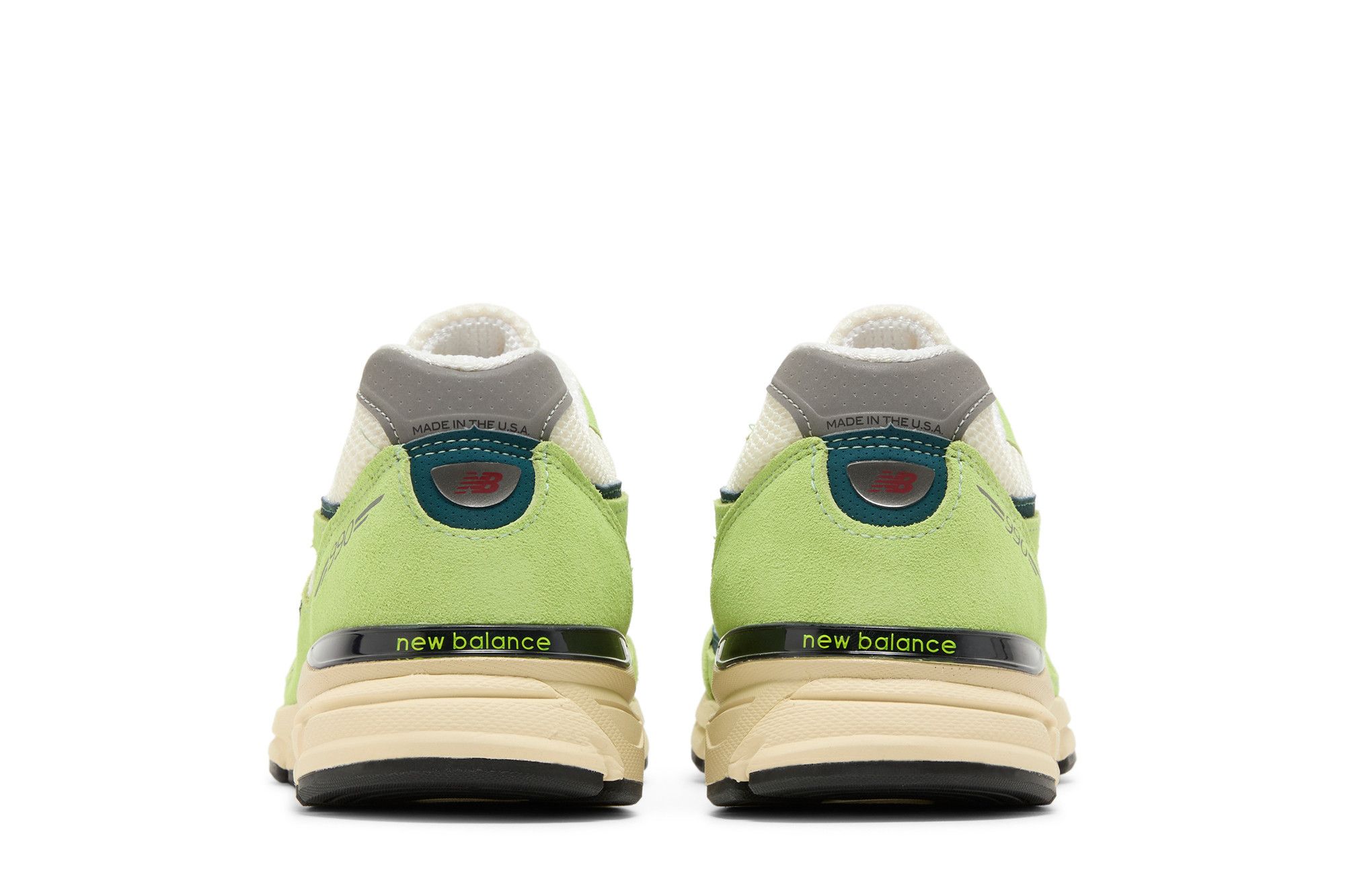 Sizing New Balance NB 990 V4 “亮點” 運動休閒 耐磨透氣 低筒 跑步鞋 男款 綠色