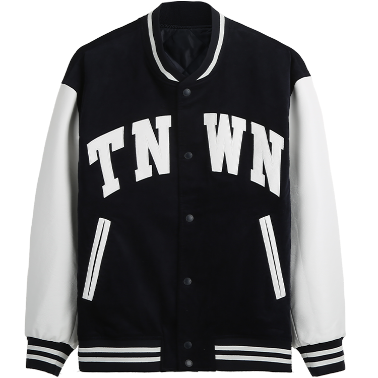 Teenie Weenie Men Navy Retro Varsity Letterman Baseball Jacket Unisex Winter Style TNJP231107A