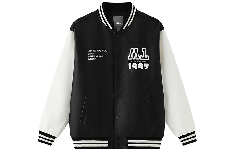 Teenie Weenie Men Retro Letterman Jacket PU Leather College Style Unisex TNJJ227801K