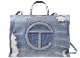 Telfar Large Shopping Bag Distressed Blue Telfar Large Shopping Bag Distressed Blue