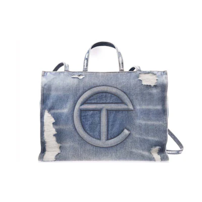 Telfar Large Shopping Bag Distressed Blue