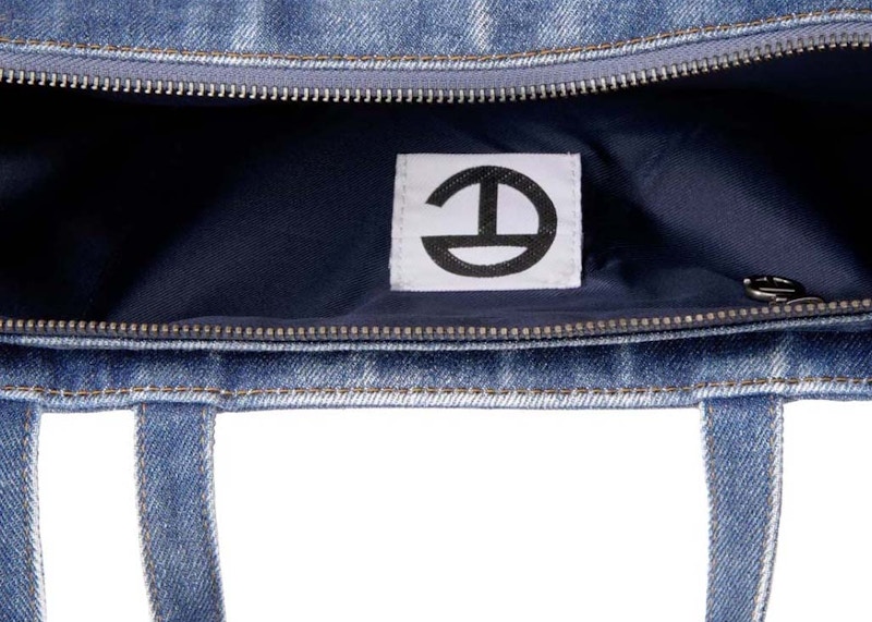 Lookbook Telfar中号购物袋蓝色做旧款