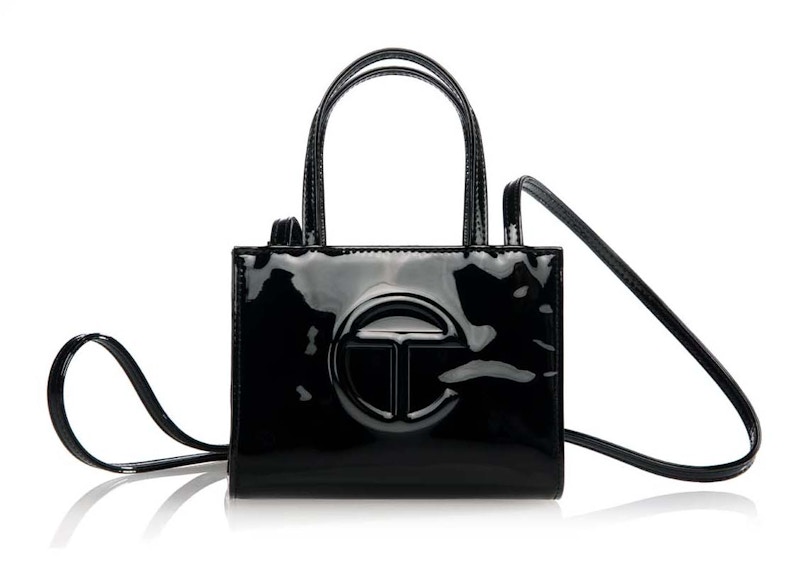 Telfar Small Patent Shopping Bag Black